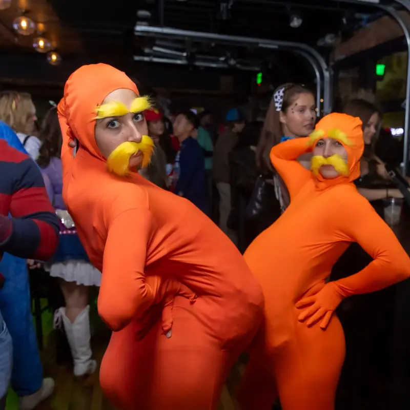 Matching costumes on a party night at Wayward
